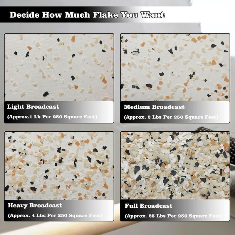Alkrogiha Epoxy Flakes for Flooring, 450G Decorative Color Chips for Concrete, Epoxy Resin and Countertops, Durable - Black, White, Faint Yellow, Khaki - Image 3